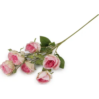 umělá květina Umělá kytice růže, střední, 2 růžová