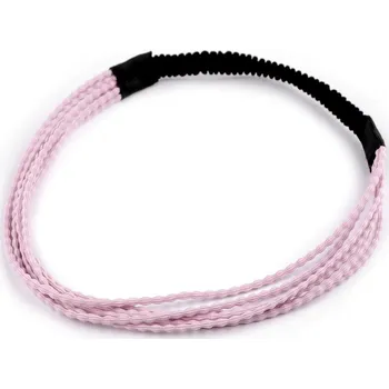 Náramek Pružná čelenka do vlasů víceřadá, střední, 1 pudrová