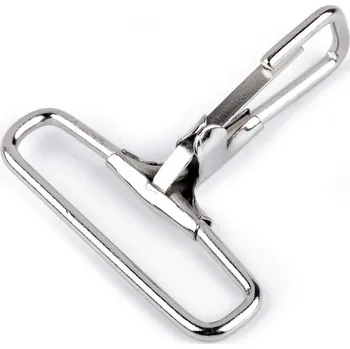 Kovová karabina průvlek 38 mm, střední, nikl