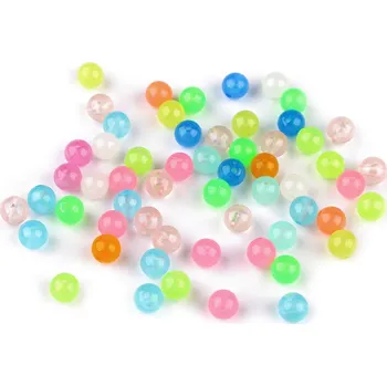 Dětské navlékací korálky Plastové korálky svítící ve tmě Ø8 mm, střední, mix