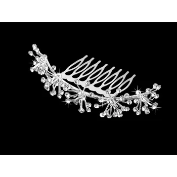 Náramek Hřeben do vlasů s broušenými kamínky, střední, crystal