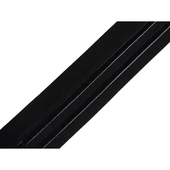 Saténová pruženka šíře 40 mm se silikonem, střední, černá