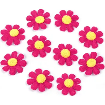 Květ z filcu Ø2,7 cm, střední, 4 růžová malinová