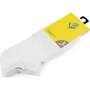 Dámské ponožky Bavlněné antibakteriální ponožky kotníkové unisex, velké, 4 (vel. 35-38) bílá