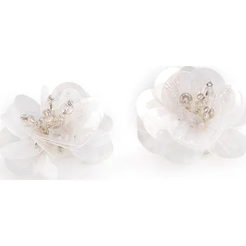 Flitrový květ s korálky Ø3,8 cm, střední, 1 transparent