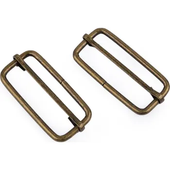 Posunovač na popruhy šíře 38 mm, střední, 2 staromosaz