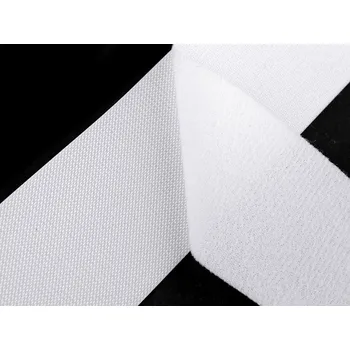 Zip Nízkoprofilový suchý zip háček + plyš šíře 50 mm jemný, střední, 2 bílá