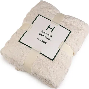 deka Deka plyšová, copánková 150x200 cm, střední, 1 krémová světlá