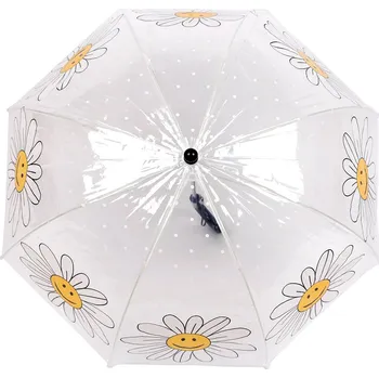 Deštník Dívčí průhledný deštník květy, velké, transparent