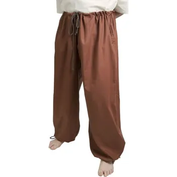 Karnevalový kostým imago Bavlněné kalhoty široké - hnědé, velikost S