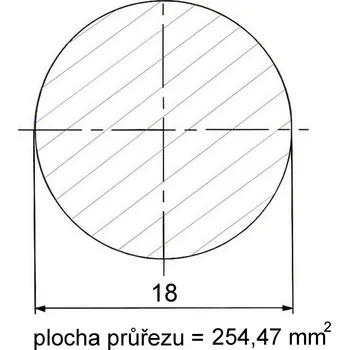 Stavební profil Kruhová ocel tažená 18 mm – 3 m
