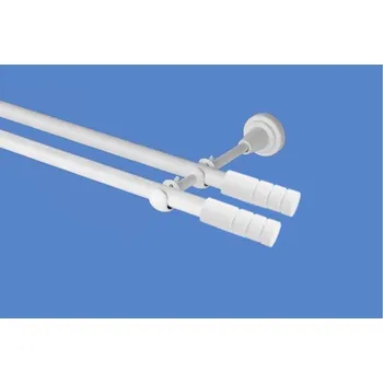 Garnýž Garnýž kovová dvouřadá 19mm Techno double bílá 120 cm (do stěny / na tunýlek - bez kroužků)