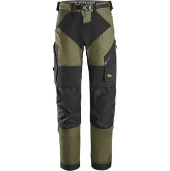 Pánské kalhoty Snickers Workwear | Kalhoty FlexiWork+ khaki - Zelená / 48 / 48 / zelená