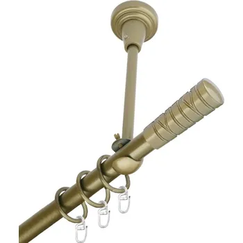 Garnýž Garnýž kovová jednořadá 16mm Torino zlatá antik 250 cm (do stropu / kroužky s háčkem)