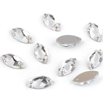 Broušené kamínky naveta našívací, velké, 1 crystal