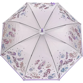 Dámský / dívčí vystřelovací deštník květy, střední, 2 fialová lila medůza