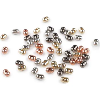 Dětské navlékací korálky Plastové korálky peanut metalic mix 5x8 mm, střední, mix