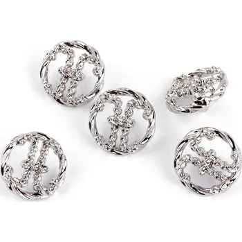 Knoflík Kovový knoflík velikost 24"; 32"; 38", střední, 1 (24") nikl