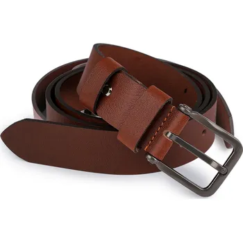 Opasek Pánský kožený pásek z buvolí kůže šíře 4 cm, velké, 1 hnědá