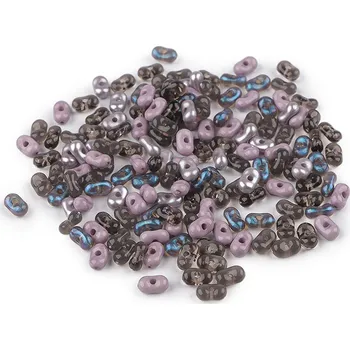 Dětské navlékací korálky Plastové korálky peanut mix 4x6 mm, velké, 7 černá šedá