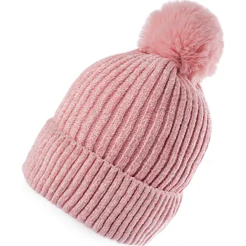 Čepice Dámská / dívčí zimní čepice žinylková s lurexem Emi Ross, velké, 1 pudrová