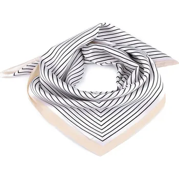 Šátek Saténový šátek s jemným proužkem 70x70 cm, střední, 1 bílá