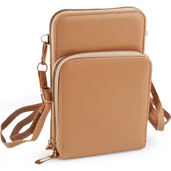 Peněženka Peněženka s kapsou na mobil přes rameno crossbody 11,5x18 cm, střední, 2 béžová velbloudí