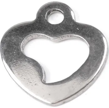 Přívěsek Přívěsek z nerezové oceli srdce, čtyřlístek, křížek, střední, 1 platina srdce