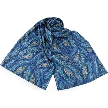 Šála Šátek / šála mramorovaná, hřejivá 70x185 cm, střední, 2 modrá