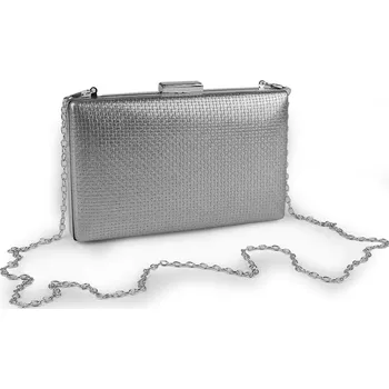 Kabelka - psaníčko metalické, střední, 4 stříbrná stříbrná