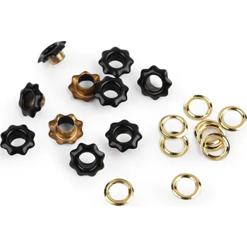 Průchodky s podložkou vnitřní Ø5 mm / vnější Ø11 mm květ, střední, 3 černá