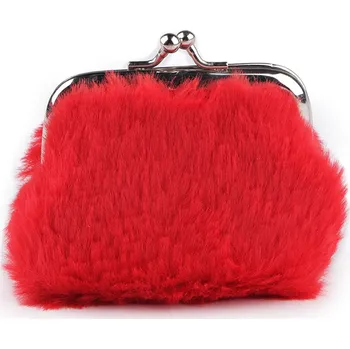 Malá peněženka / mincovka plyšová, velké, 5 červená