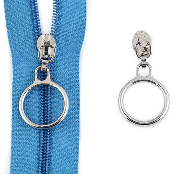 Zip Jezdec ke spirálovým zipům No 3 s kroužkem, střední, 1 nikl