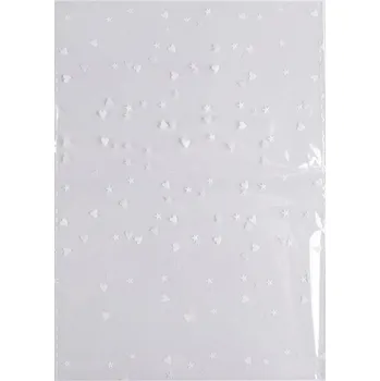 Celofánový průhledný sáček srdíčka 13x18 cm, střední, 1 bílá