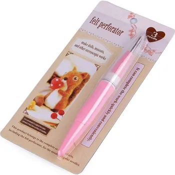 Pero na plstění s jehlami, střední, 1 růžová