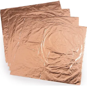 Metalické plátky ke zdobení 14x14 cm, střední, 2 měděná