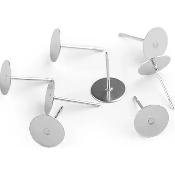 Materiál na výrobu šperku Puzeta vlepovací Ø4; 6; 8 mm z nerezové oceli, velké, 3 (8 mm) platina