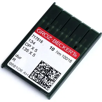 Strojové jehly do průmyslových strojů Groz - Beckert 70; 80; 90; 100, střední, 4 (100) nikl