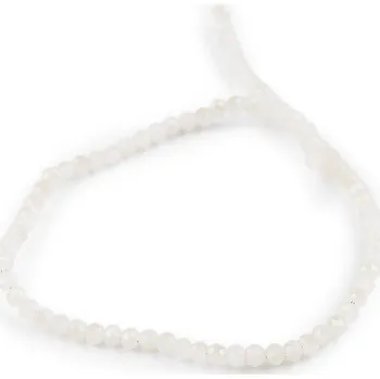 Dětské navlékací korálky Skleněné korálky broušené ohňovky 3 mm na drátku, velké, 1 krémová světlá