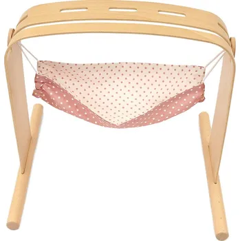 Hračka pro nejmenší Eva Kiedroňová Závěs k hrazdičce - Hamaka - Nachová se smetanovými puntíky / Smetanová s nachovými puntíky