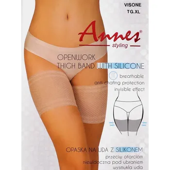 Dámské punčochy Samodržící pásky proti odírání stehen, střední, XL visone