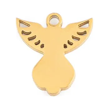 Přívěsek Přívěsek z nerezové oceli anděl 11x12 mm, velké, 2 zlatá