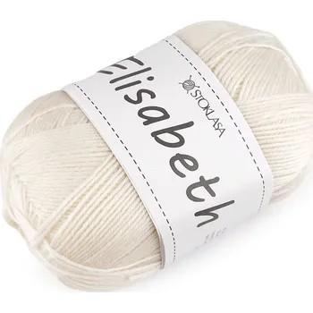 Příze Pletací vlněná příze Elisabeth 100 g, střední, 1 béžová nejsv.