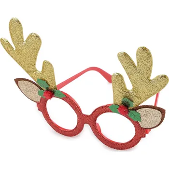 Vánoční dekorace Vánoční párty / karnevalové brýle sob, střední, 2 červená zlatá
