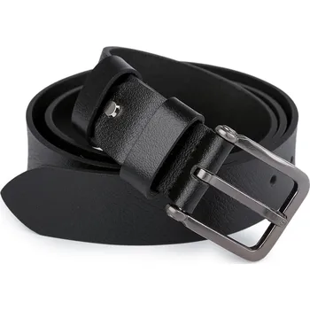 Opasek Pánský kožený pásek z buvolí kůže šíře 4 cm, velké, 2 černá