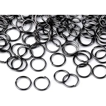 Kroužek spojovací Ø8 mm, střední, 6 nikl černý