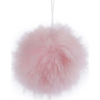 Kožešinová bambule s poutkem Ø4,5 cm, střední, 2 pudrová