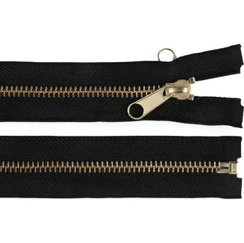 Zip Zip stanový mosazný No 5 s oboustranným jezdcem délka 200 cm, střední, černá mosazná