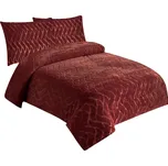 Jahu Povlečení mikroflanel struktura Vlnka cihlová 140x200, 70x90 cm