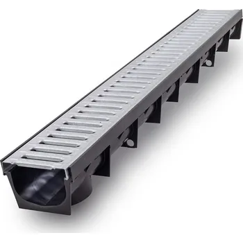 MEA Žlab Mea Park 100 PE-HD s pozinkovaným roštem A15 kN – 1 m černá 130 x 100 x 1000 mm